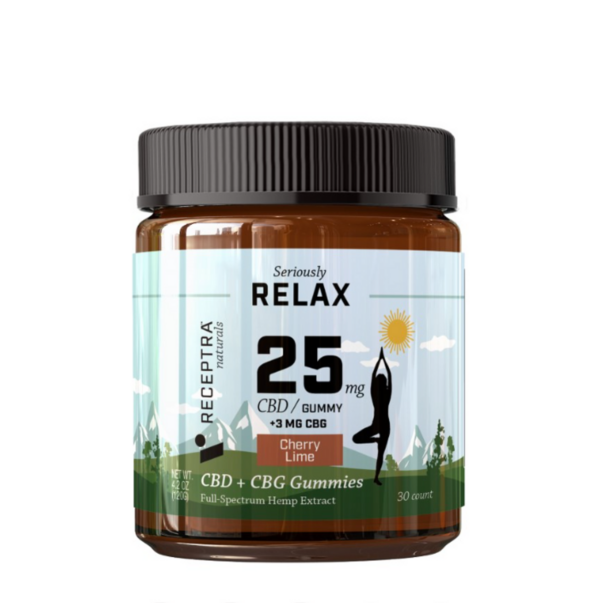 Relax 25mg CBD + CBG Gummies / 30ct